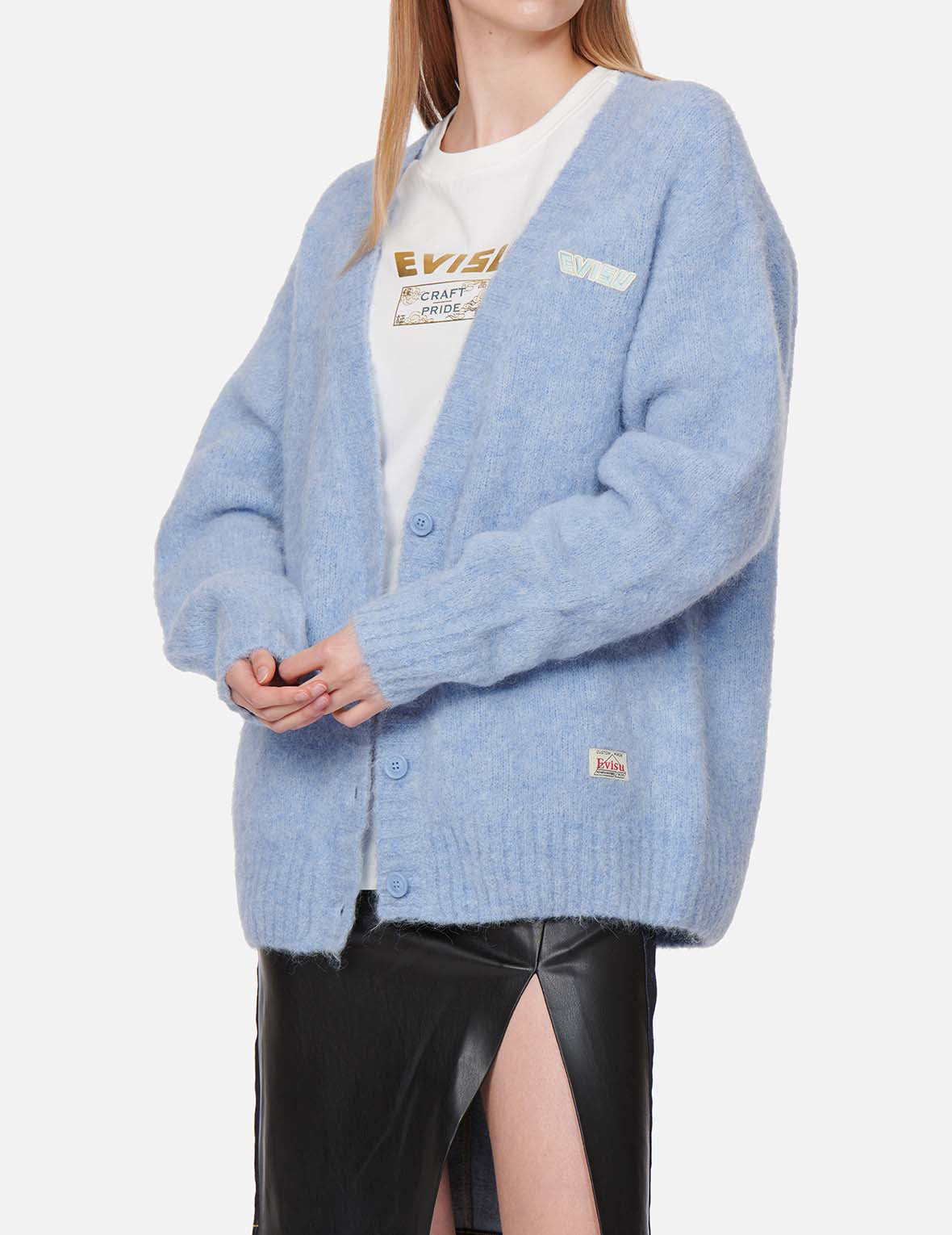 Logo Badge Fluffy Cardigan