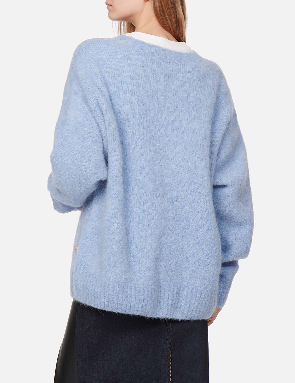 Logo Badge Fluffy Cardigan