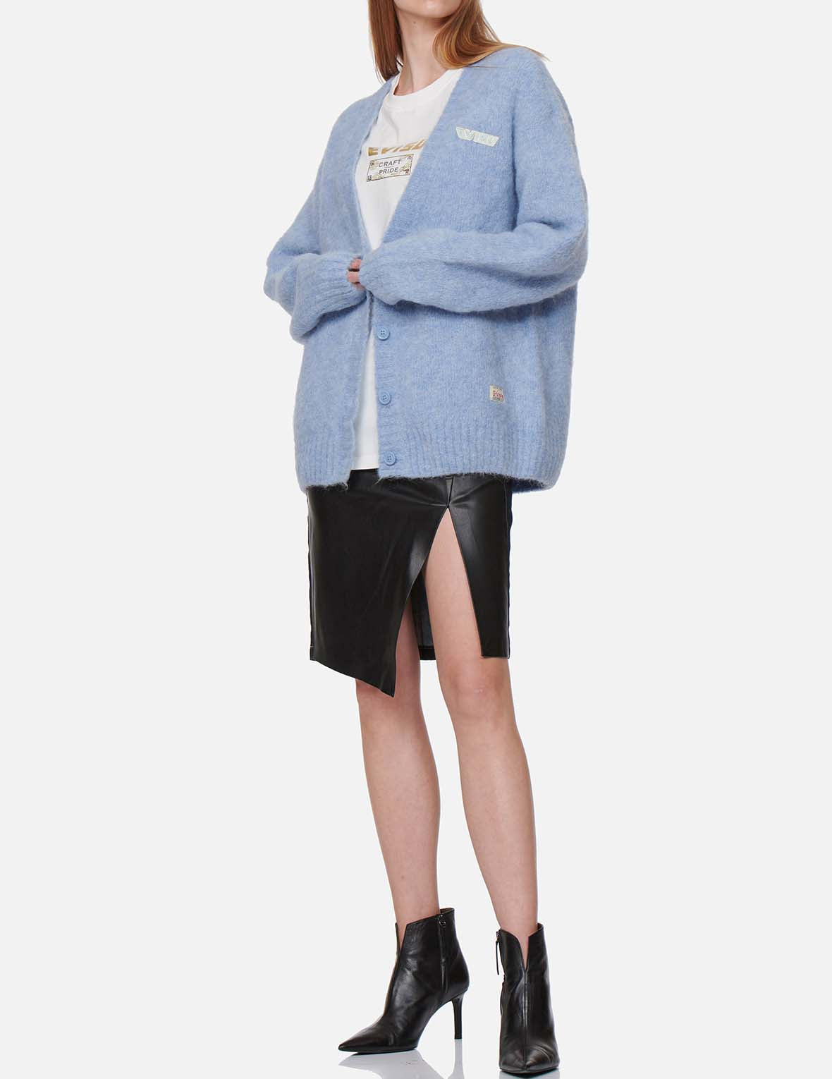 Logo Badge Fluffy Cardigan