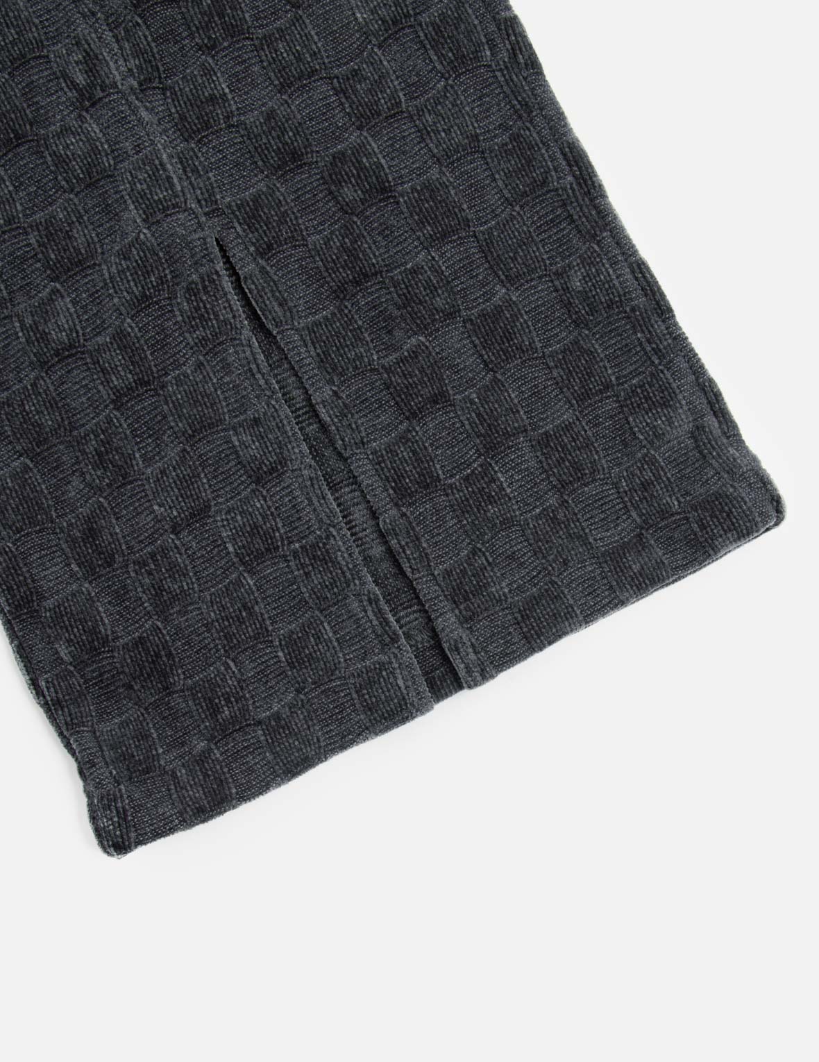 凹凸チェックパターンの家紋刺繍ストレートフィットスウェットパンツ