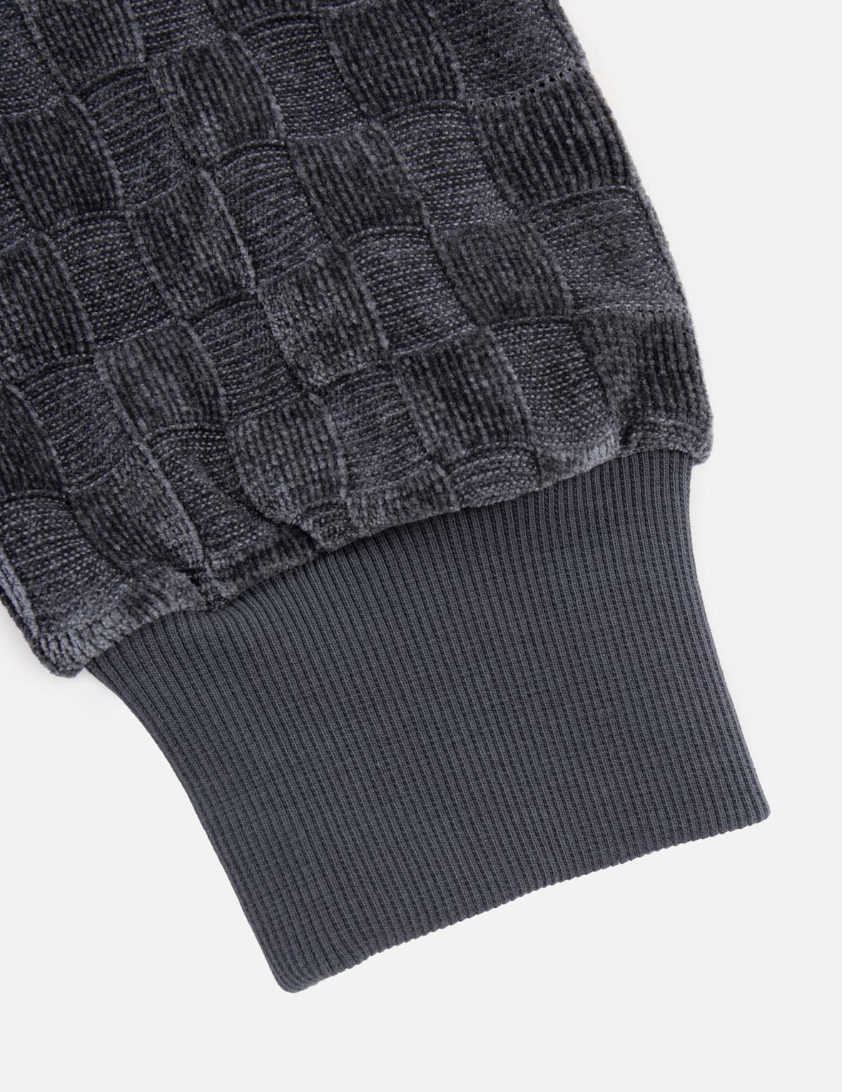 カモメとロゴ刺繍のハーフジップクロップドスウェットシャツ