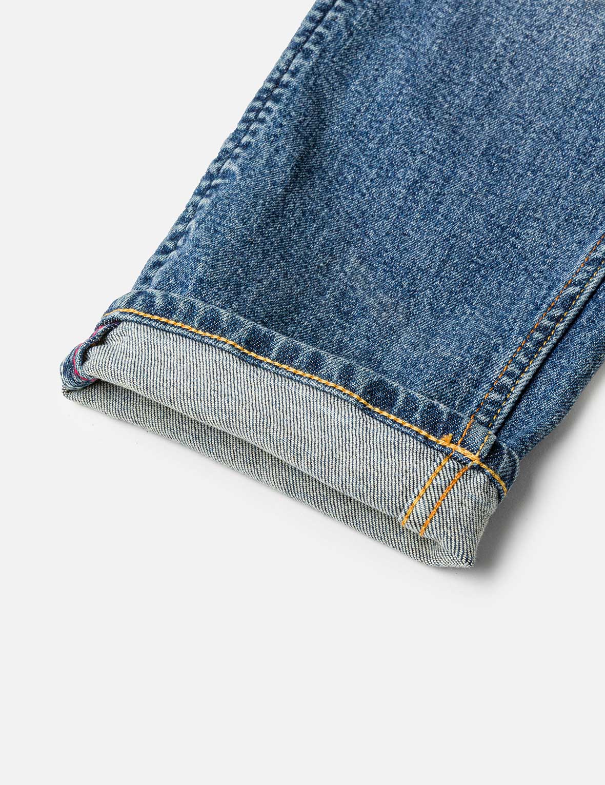 ピクセルカモメ刺繍リラックスフィットジーンズ