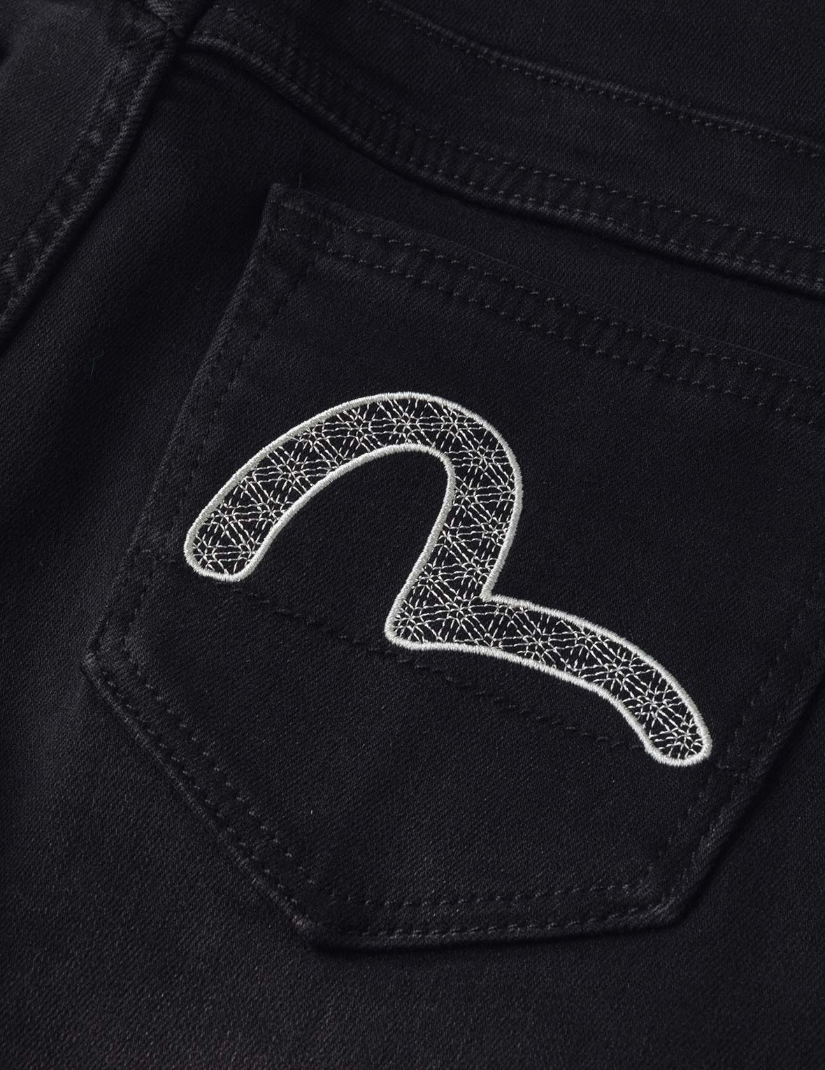 カモメ刺繍ハイウエストスキニージーンズ