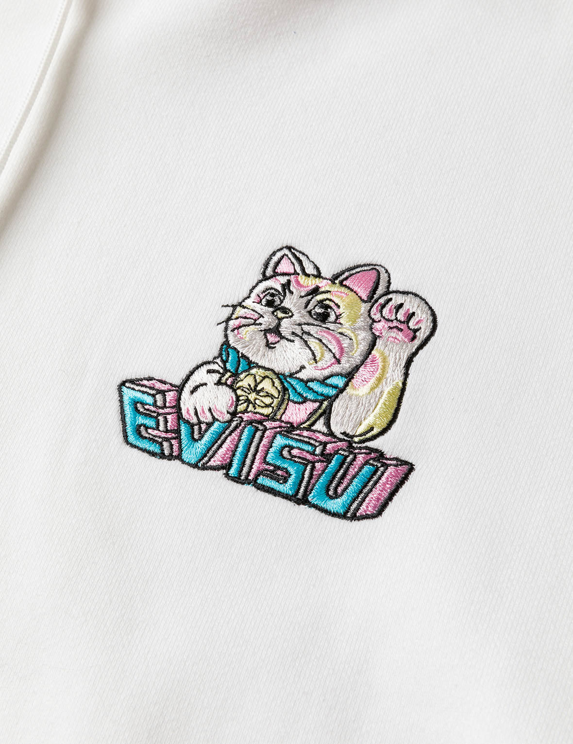 ロゴと招き猫刺繍オーバーサイズフーディー