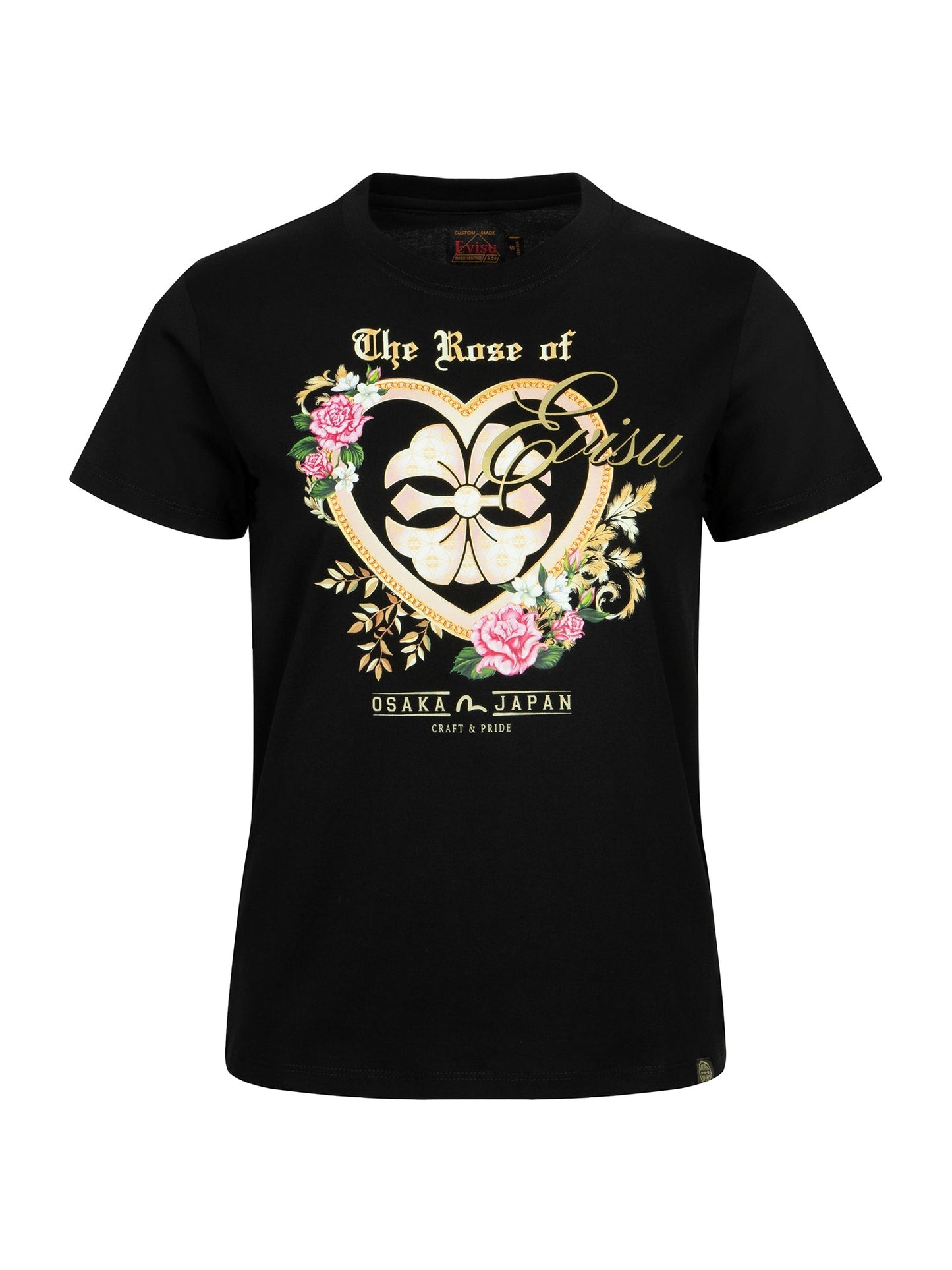 EVISUのバラプリント レギュラーフィット Tシャツ