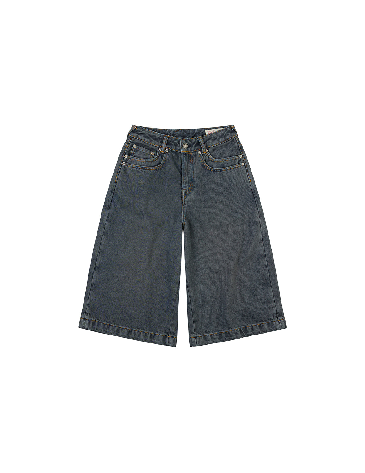 Multi-Pocket with Multi Logos Embroidery Cropped Jeans