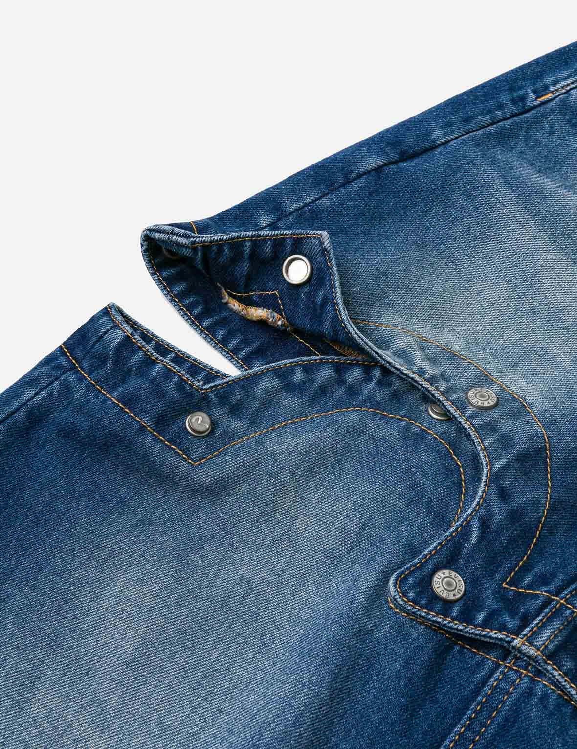 ロゴプリント ファッションフィット 取り外し可能デニムスカート
