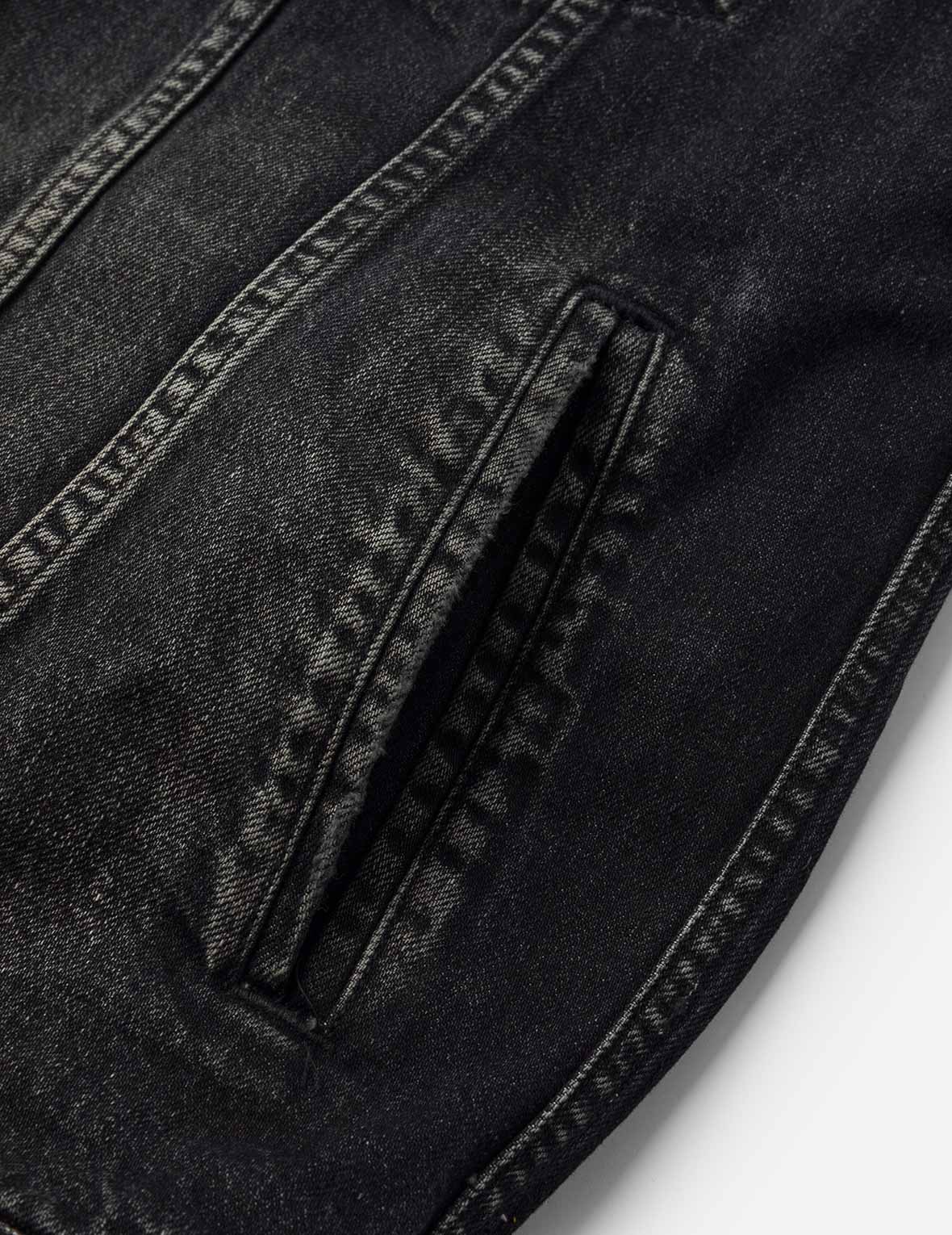カモメ刺繍 レギュラーフィット デニムライダージャケット