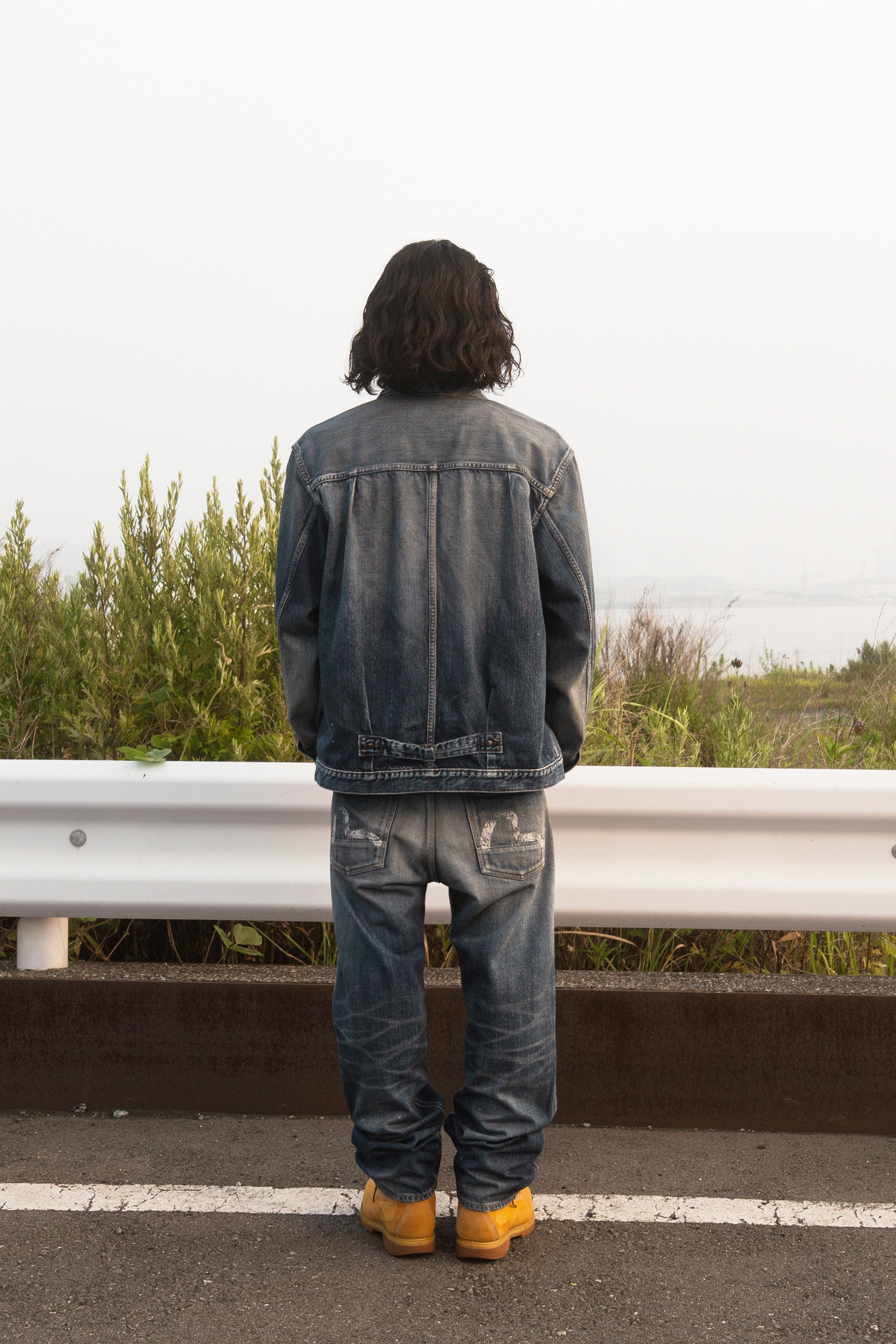 Washed Seagull Print Regular Fit Jeans