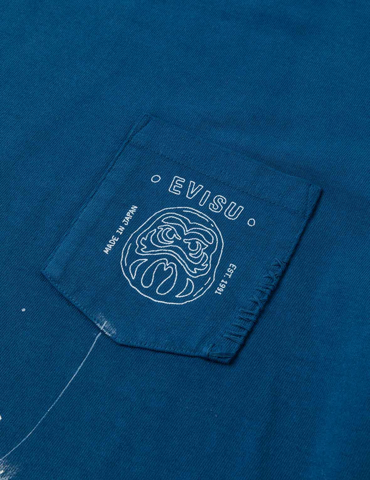 だるまとロゴ刺繍 レギュラーフィット ディップダイTシャツ