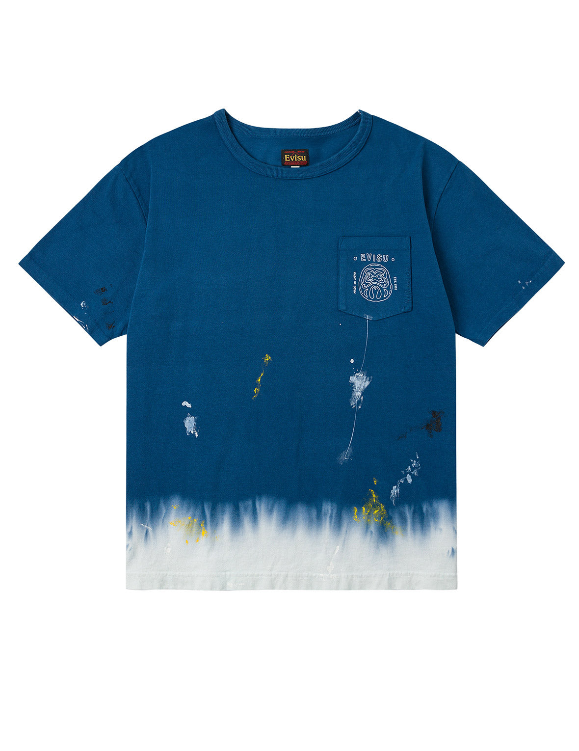 だるまとロゴ刺繍 レギュラーフィット ディップダイTシャツ