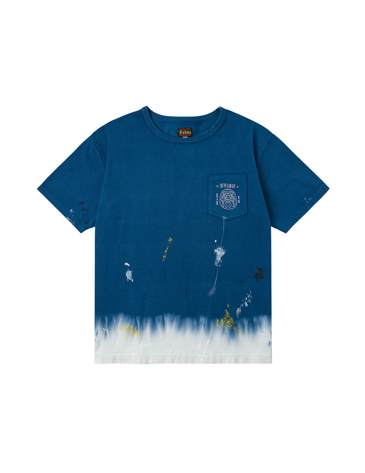 だるまとロゴ刺繍 レギュラーフィット ディップダイTシャツ