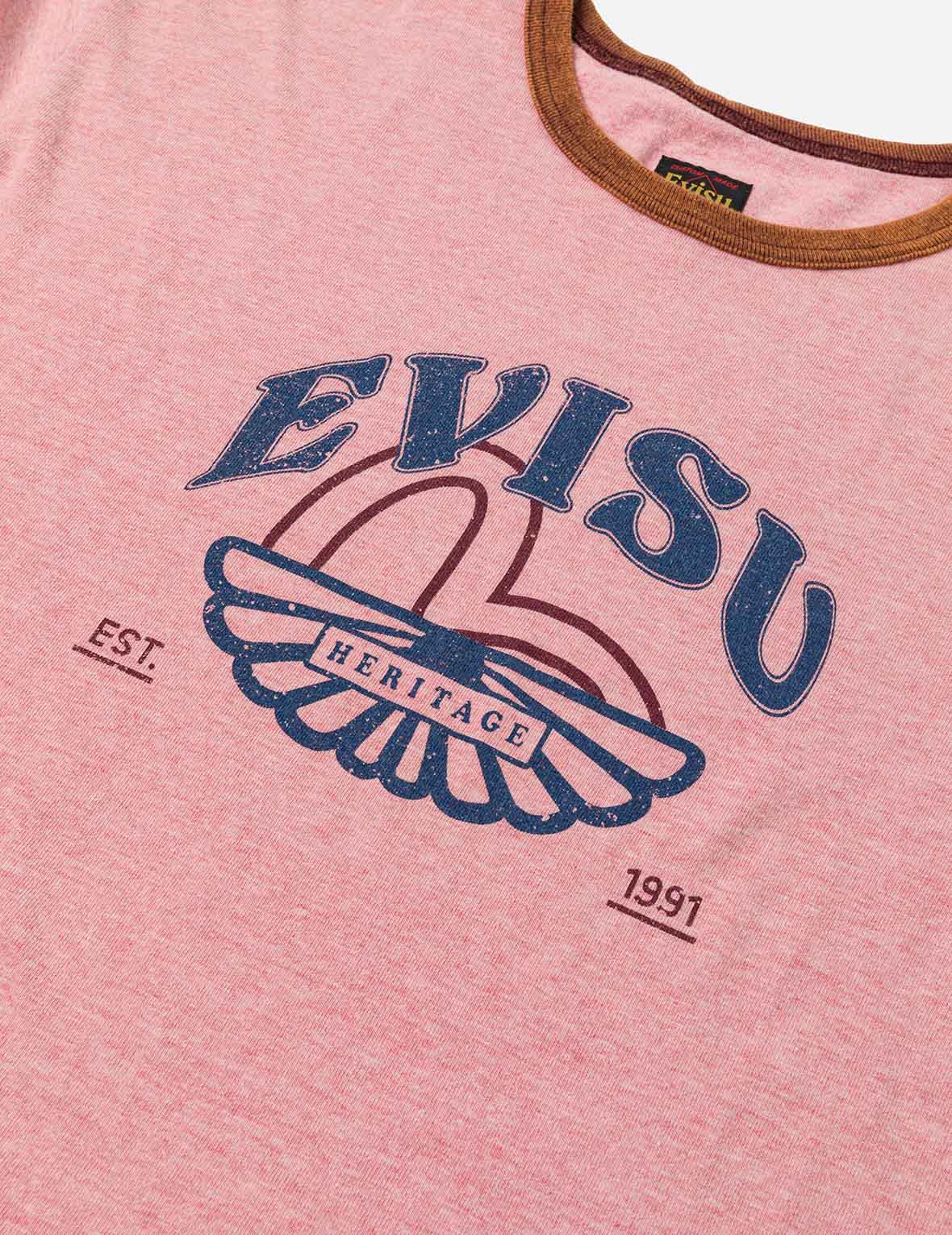 ウォッシュドカモメとロゴプリント レギュラーフィット リンガーTシャツ