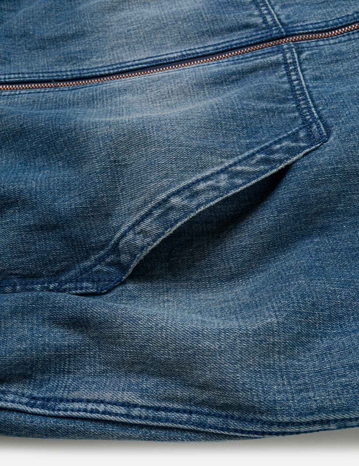 デニムフーデッドアノラックジャケット