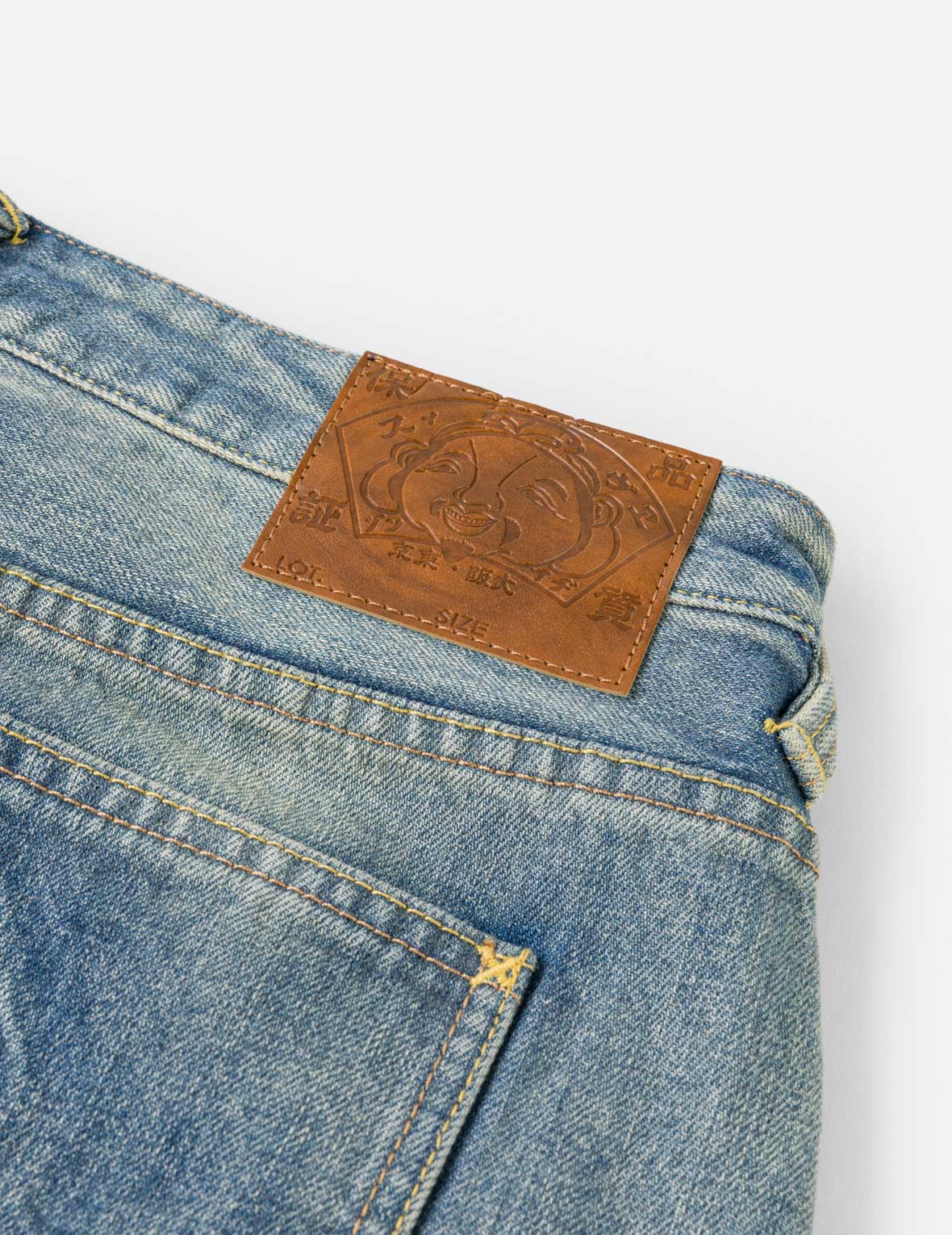 インクスプラッシュウォッシュカモメ刺繍デニムジョーツ