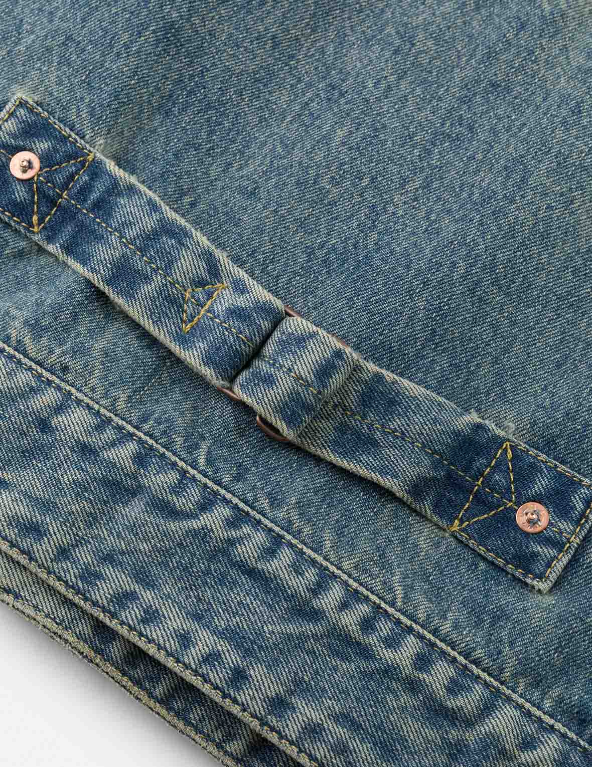 EVISU X F-LAGSTUF-F 春画とカモメ刺繍 リラックスフィット デニムジャケット
