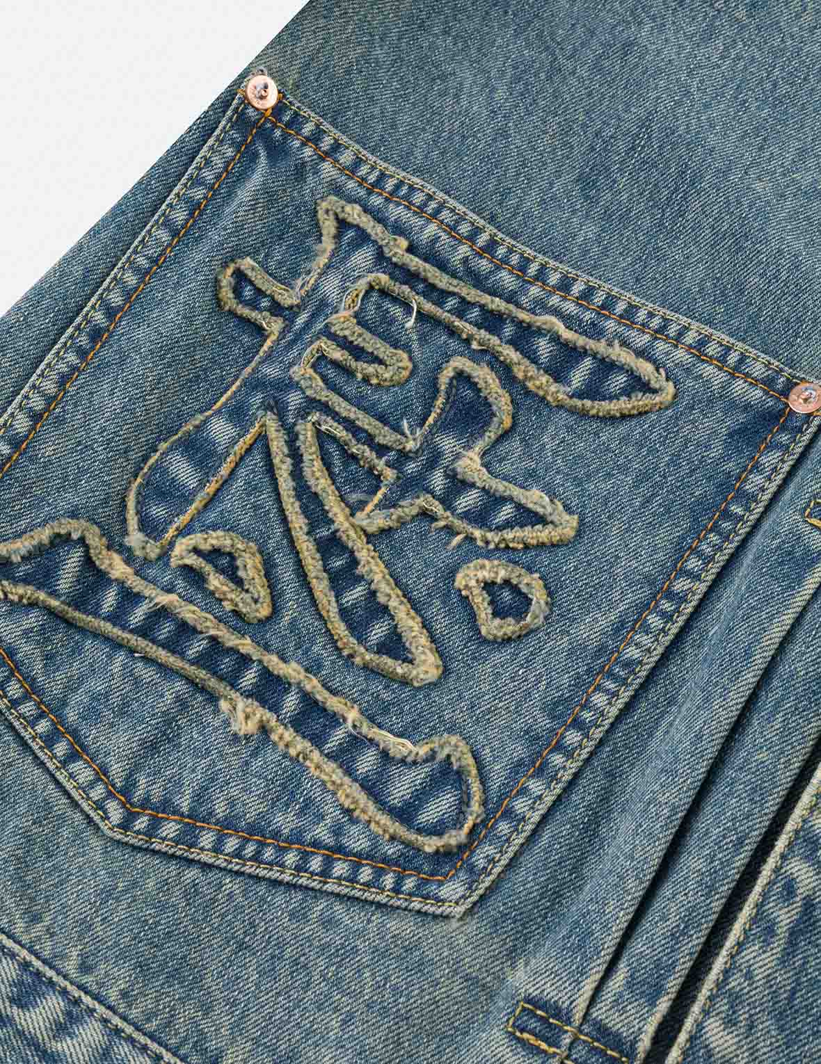 EVISU X F-LAGSTUF-F 春画とカモメ刺繍 リラックスフィット デニムジャケット