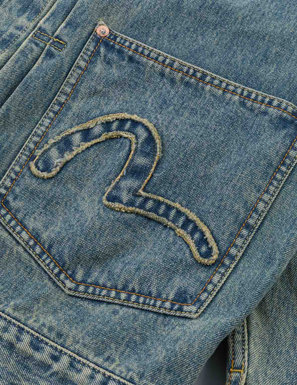 EVISU X F-LAGSTUF-F 春画とカモメ刺繍 リラックスフィット デニムジャケット