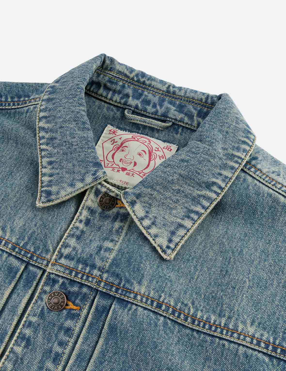 EVISU X F-LAGSTUF-F 春画とカモメ刺繍 リラックスフィット デニムジャケット
