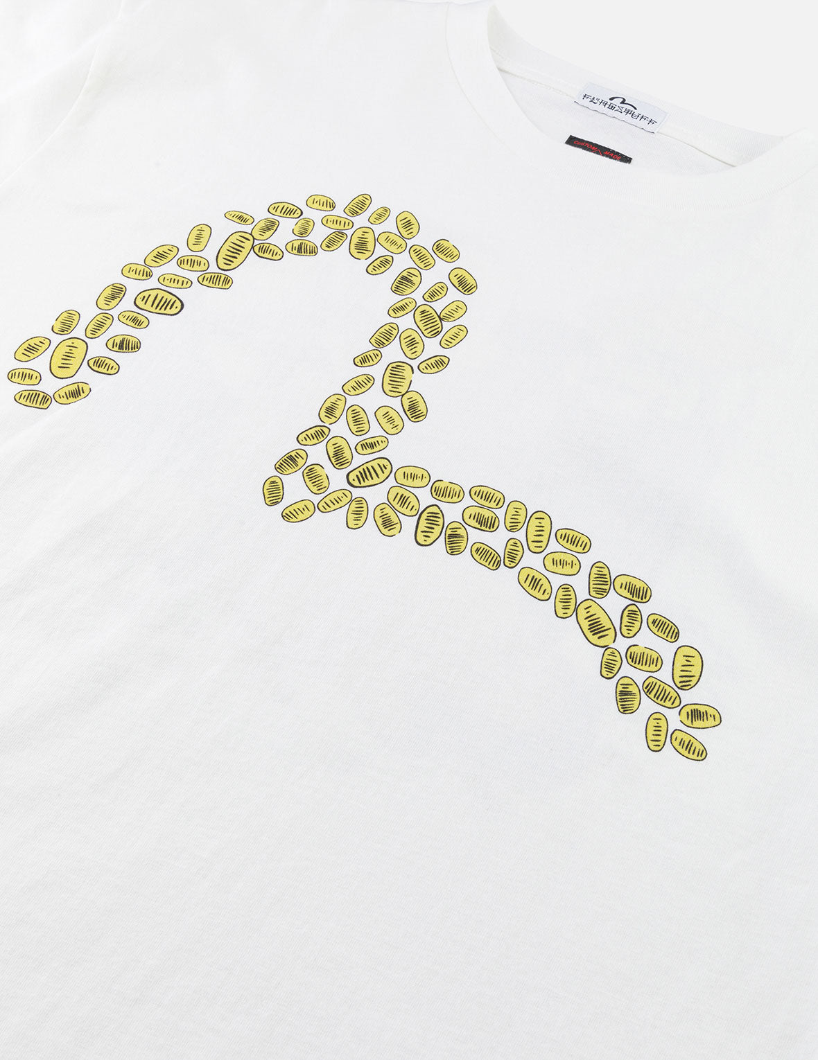 EVISU X F-LAGSTUF-F 春画と小判 カモメプリント レギュラーフィット Tシャツ - 白