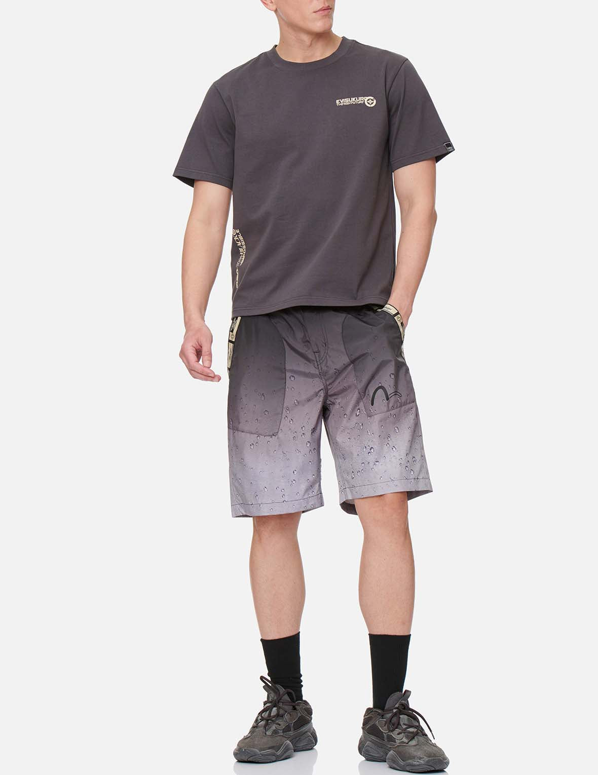 3D Raindrop Print Sport Shorts