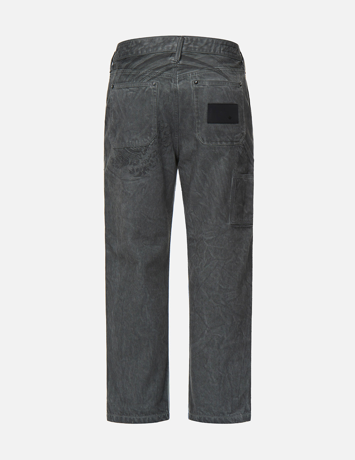 “The Great Wave” Print Straight-leg Jeans
