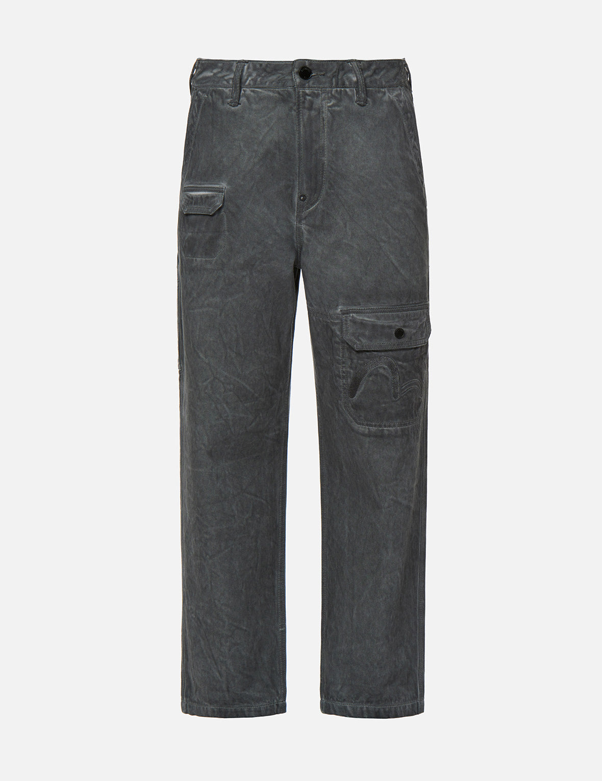 “The Great Wave” Print Straight-leg Jeans
