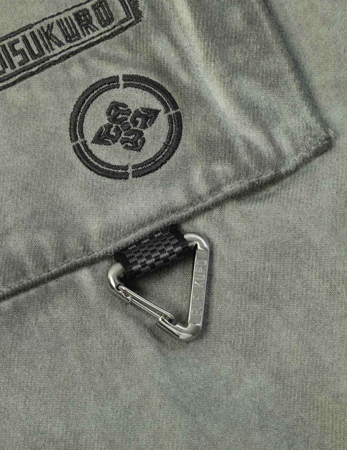 カモメ刺繍ガーメントダイデニムパンツ