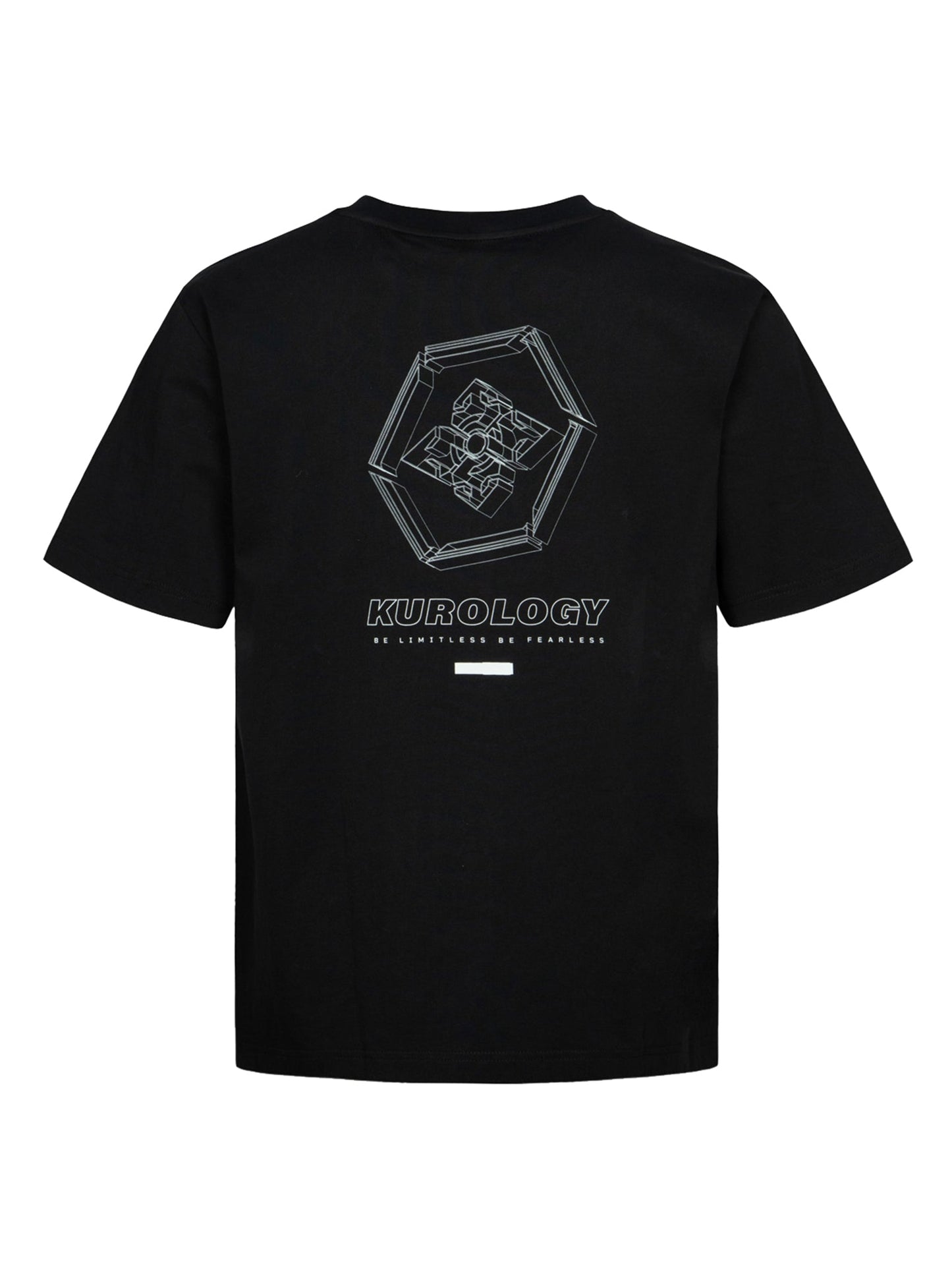 反射ストラップと3D家紋プリントレギュラーフィットTシャツ