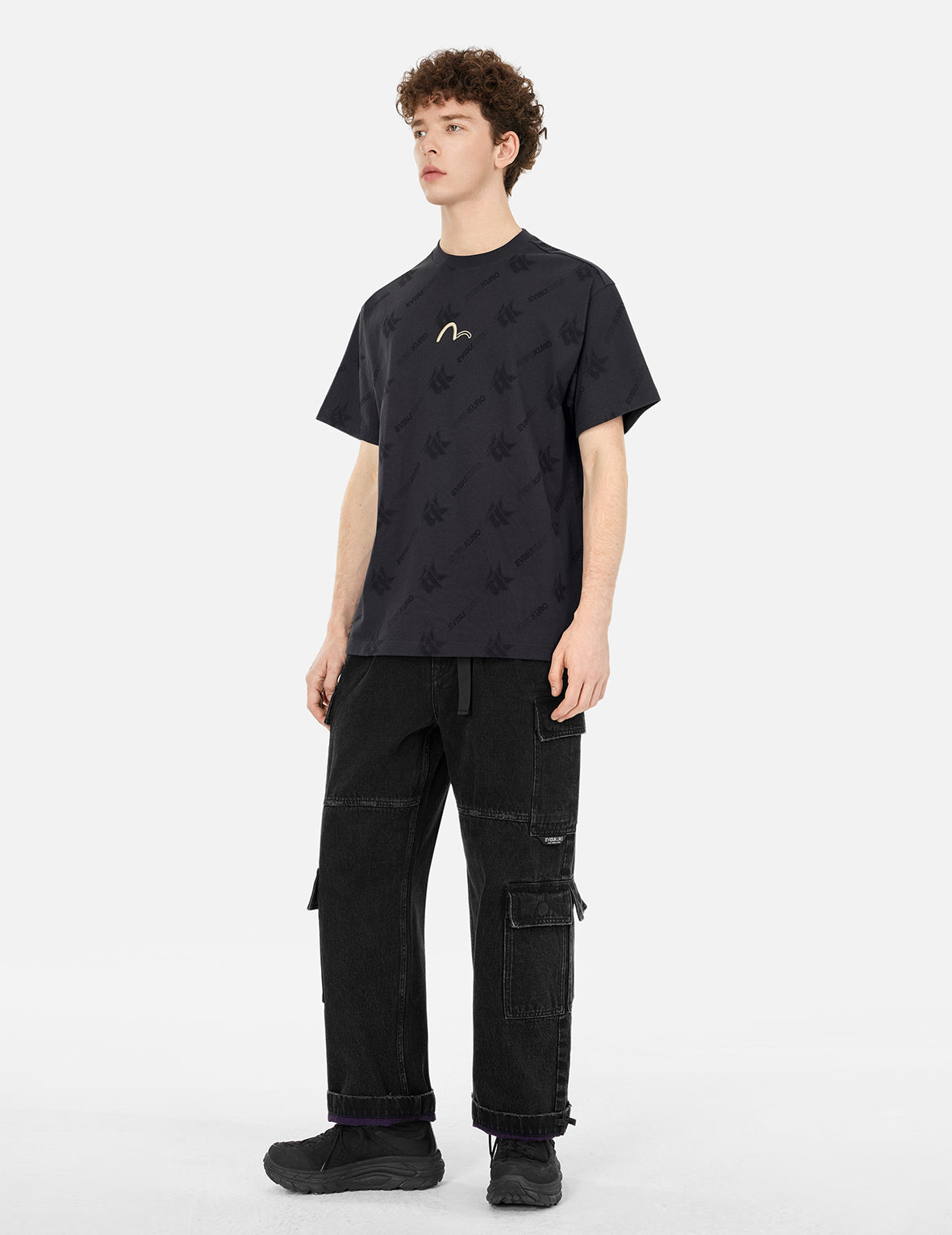 ツートーンダメージ加工オーバーサイズカーゴパンツ