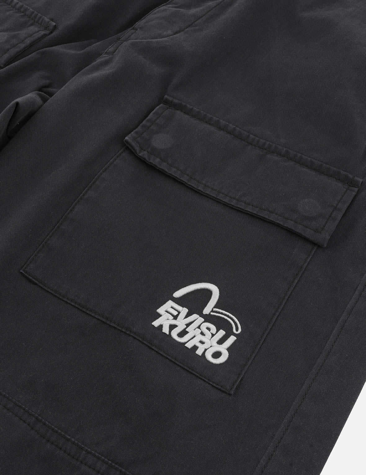 Logo and Seagull Embroidery Relax Fit Cargo Pants