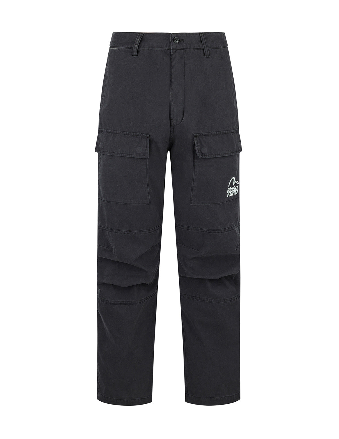 Logo and Seagull Embroidery Relax Fit Cargo Pants