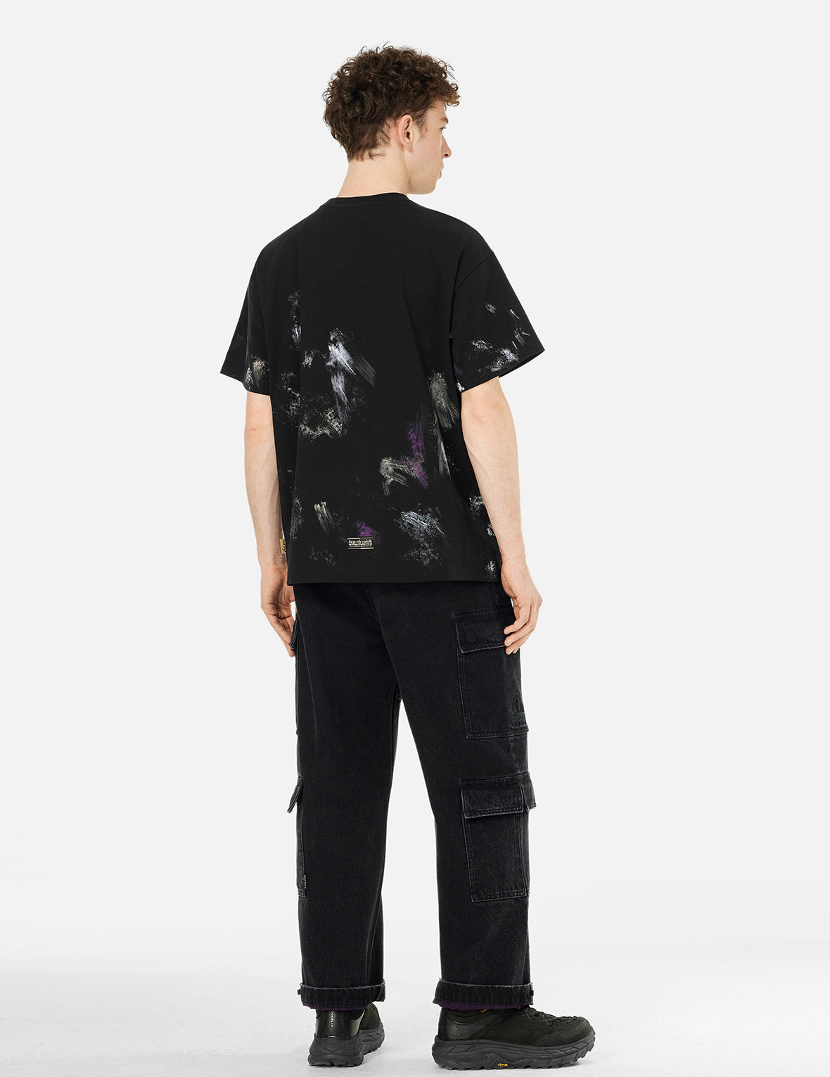 手描きプリントレギュラーフィットTシャツ