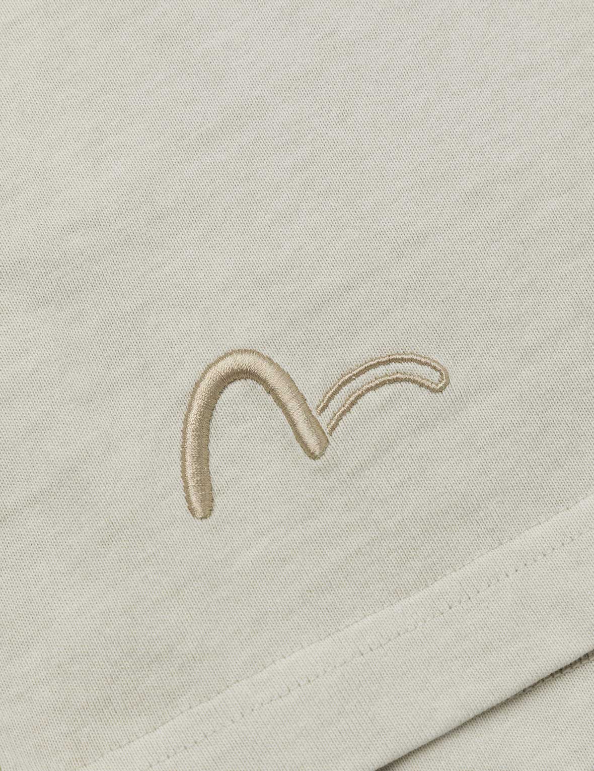 カモメ刺繍とロゴプリントオーバーサイズTシャツ