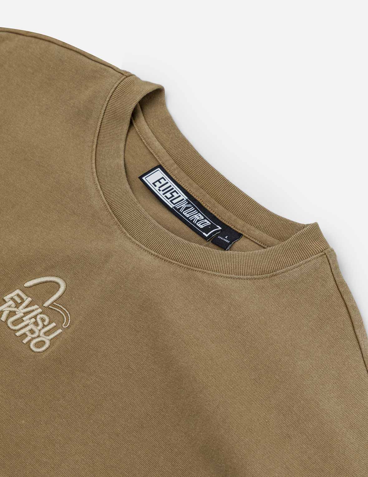 カモメ&ロゴ刺繍 オーバーサイズ ガーメントダイ Tシャツ