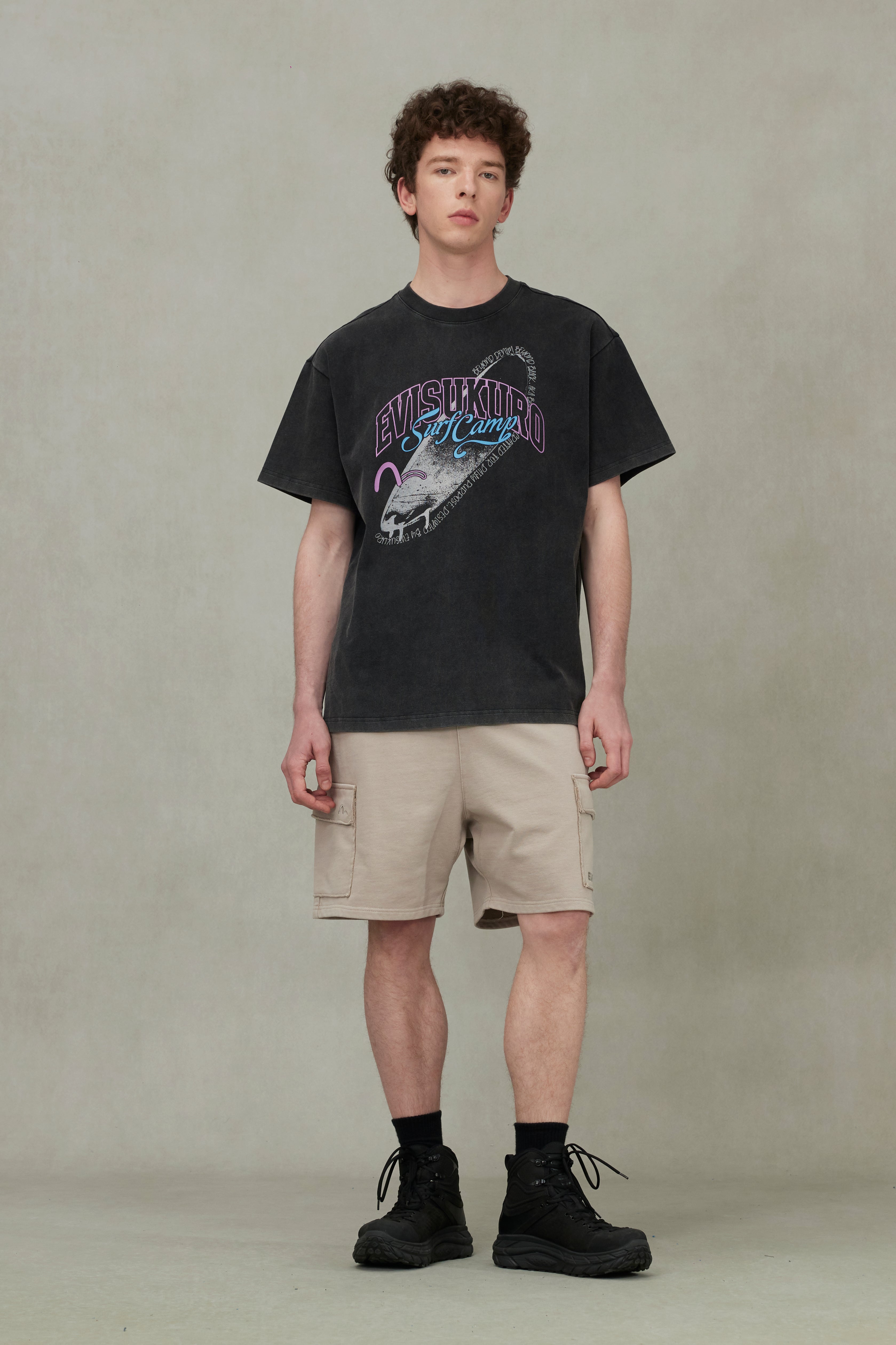 サーフ キャンプ プリント リラックス フィット Tシャツ