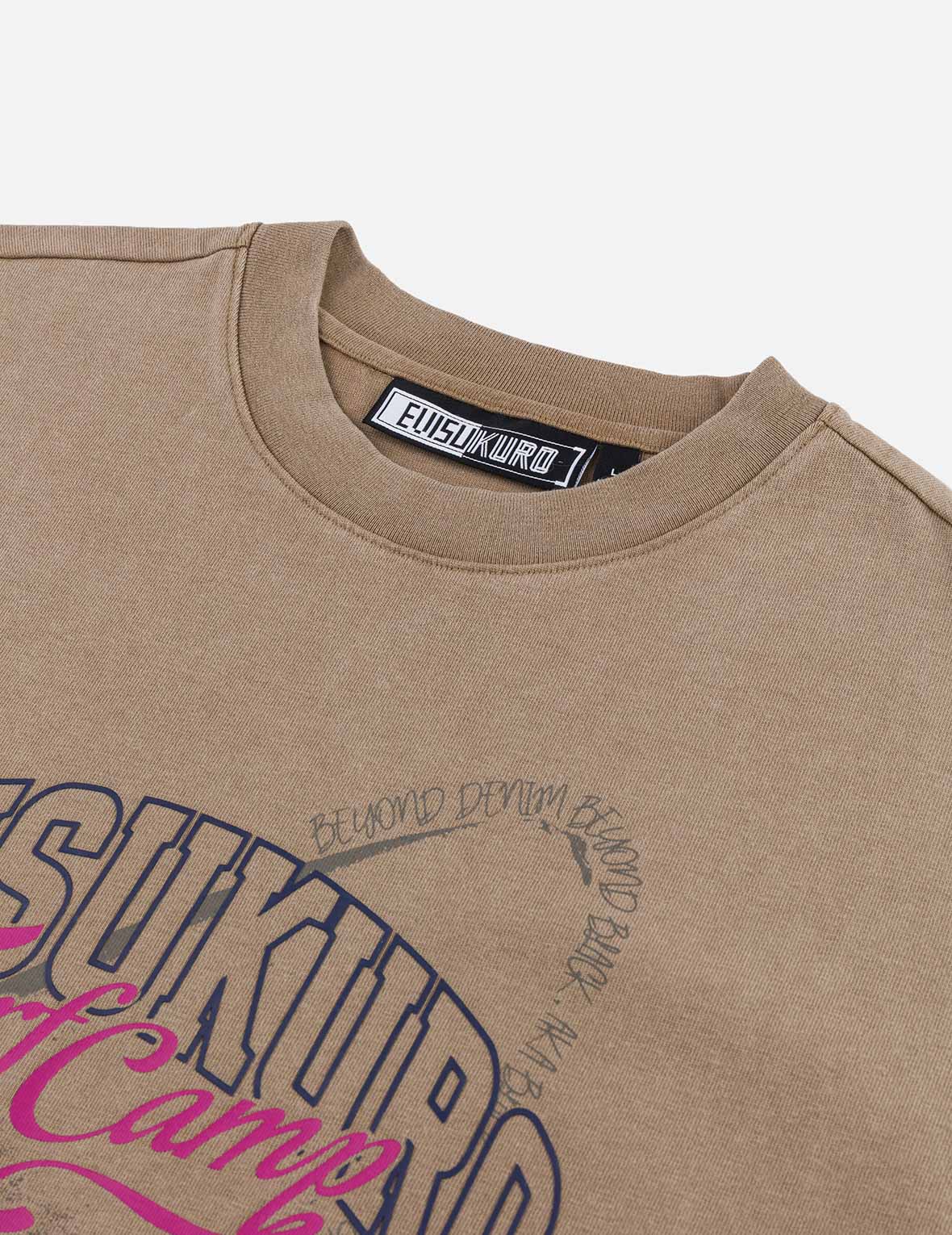 サーフ キャンプ プリント リラックス フィット Tシャツ