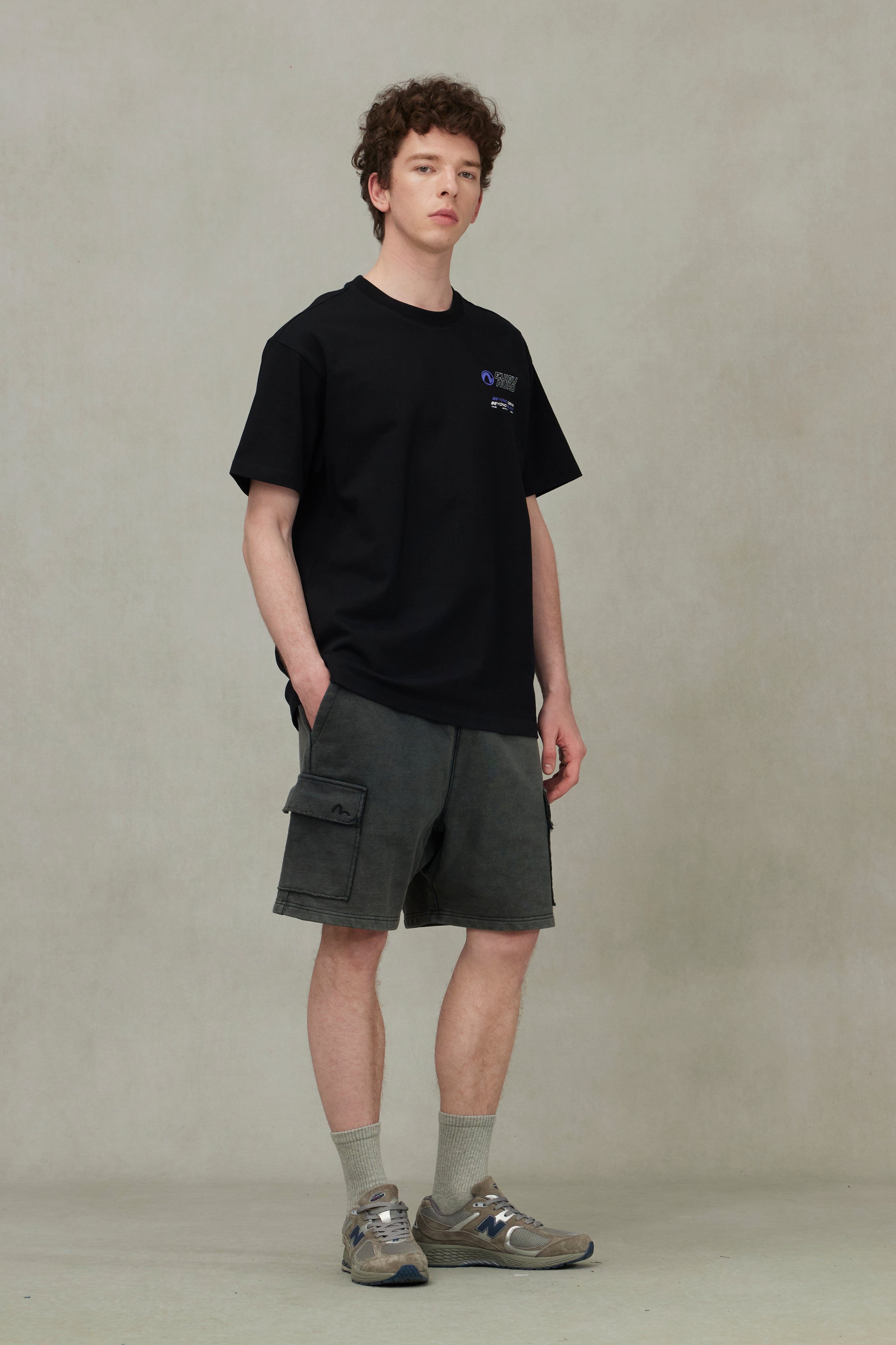 ダメージ加工ペイズリー プリント レギュラー フィット Tシャツ