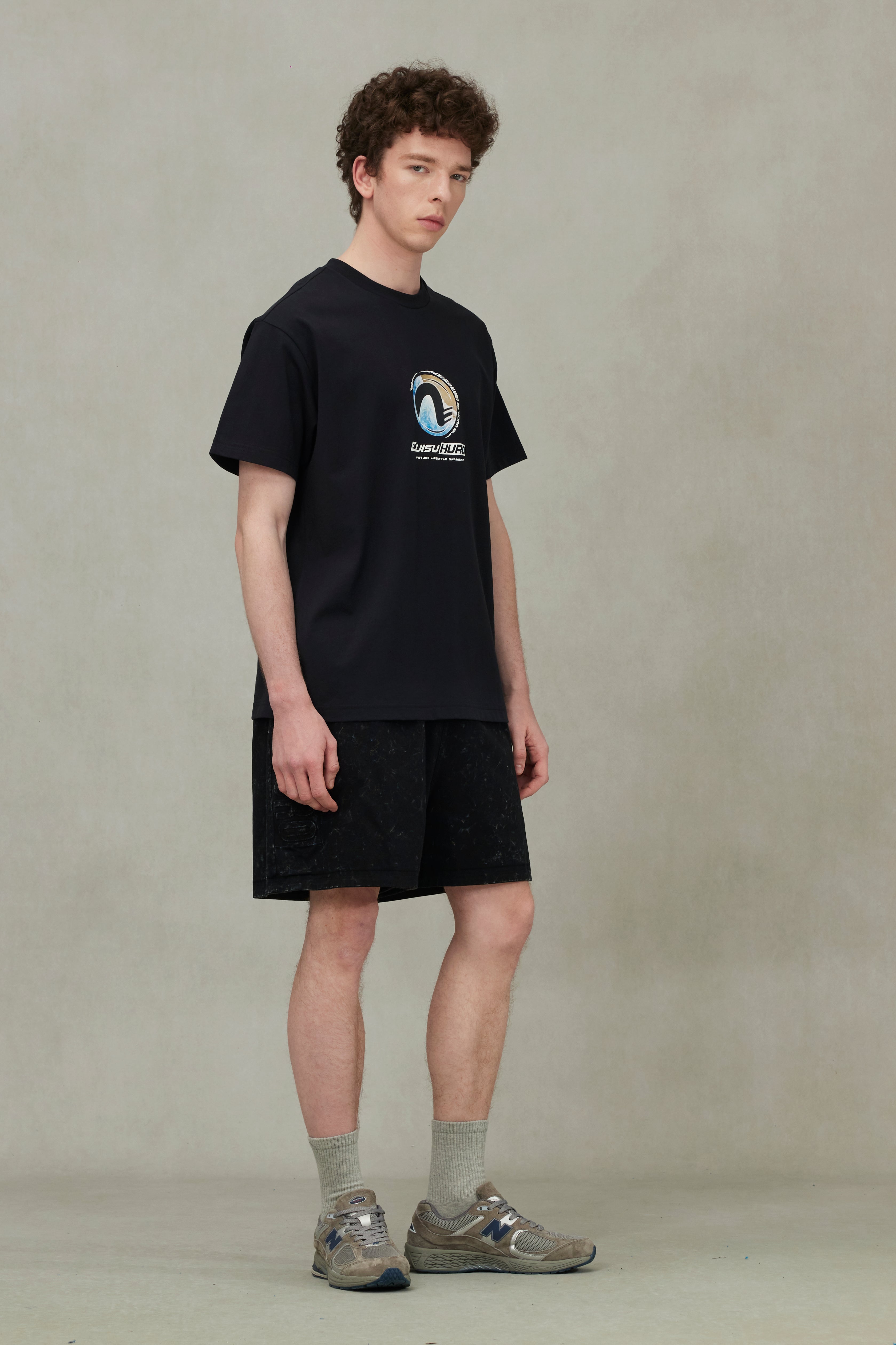 EVISUKURO モチーフプリント レギュラーフィット コンプレッションTシャツ