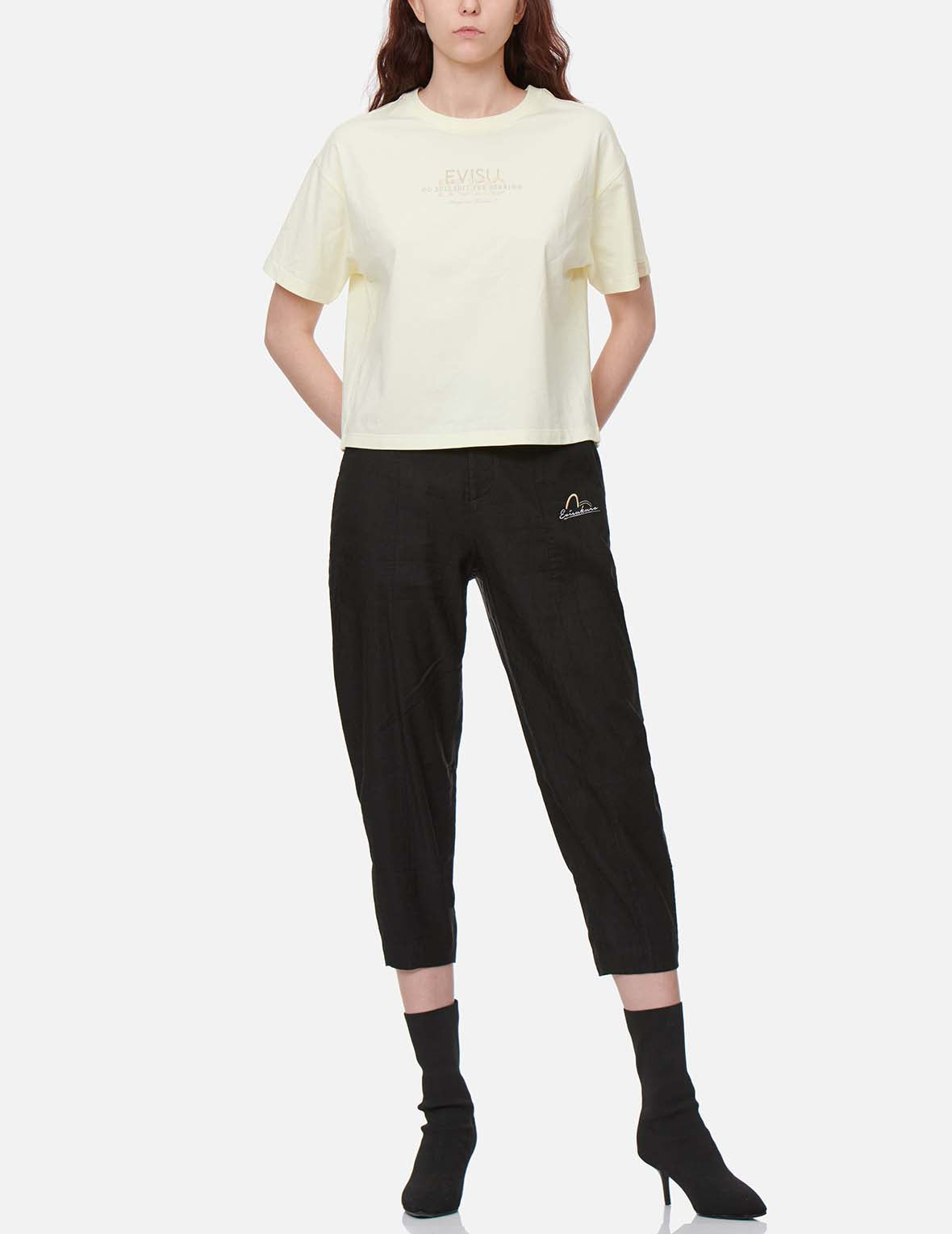 Logo Embroidery Tapered Pants