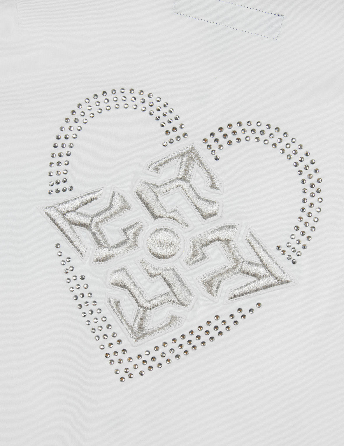 家紋刺繍とハートラインストーンリラックスフィットシャツジャケット