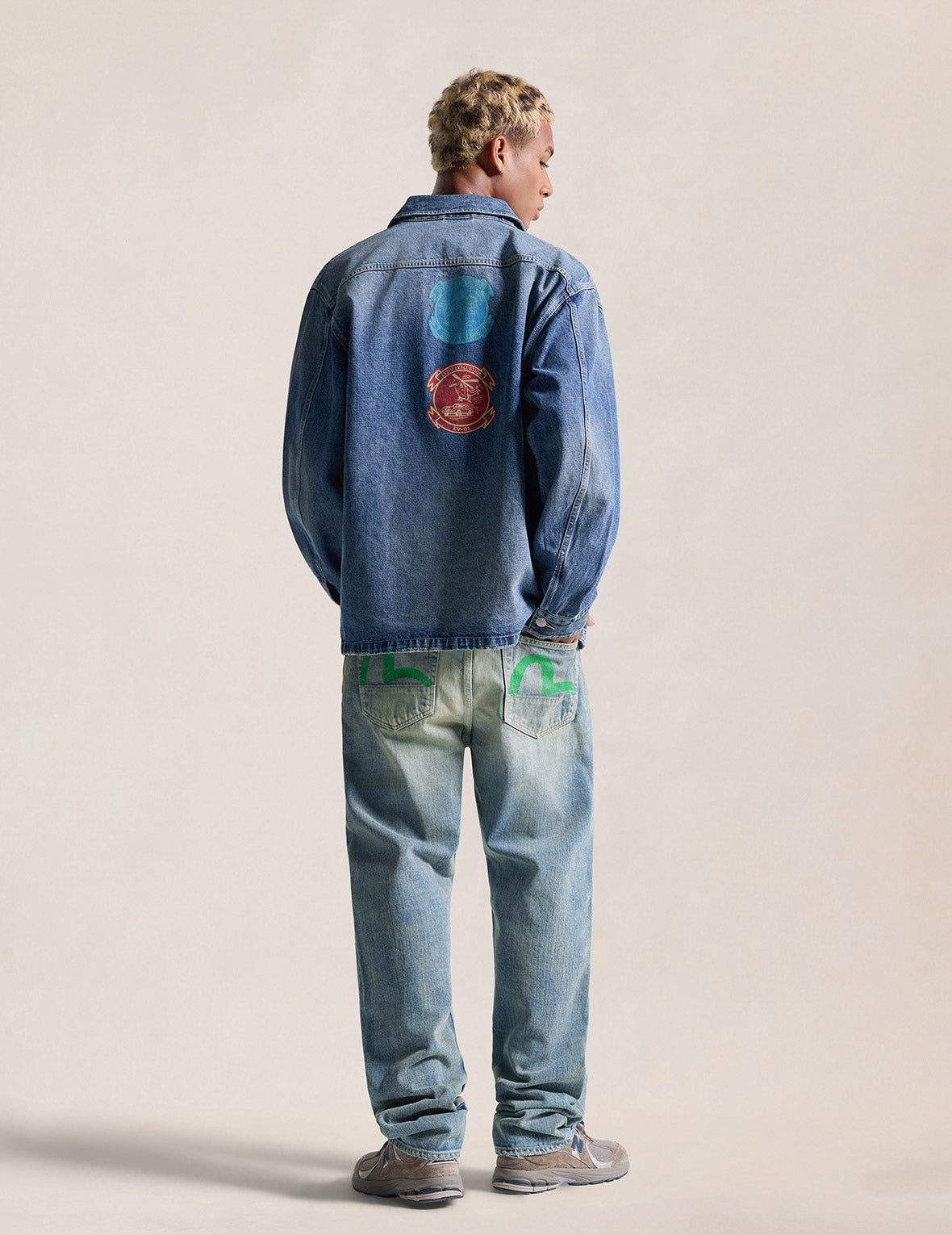 Light-washed Seagull Print Regular Fit Jeans #2020