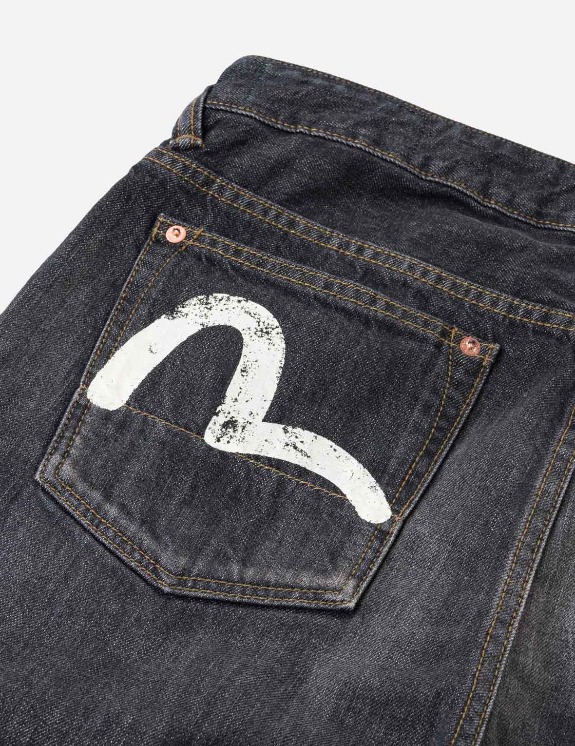 Black Washed Seagull Print Regular Fit Jeans #2020