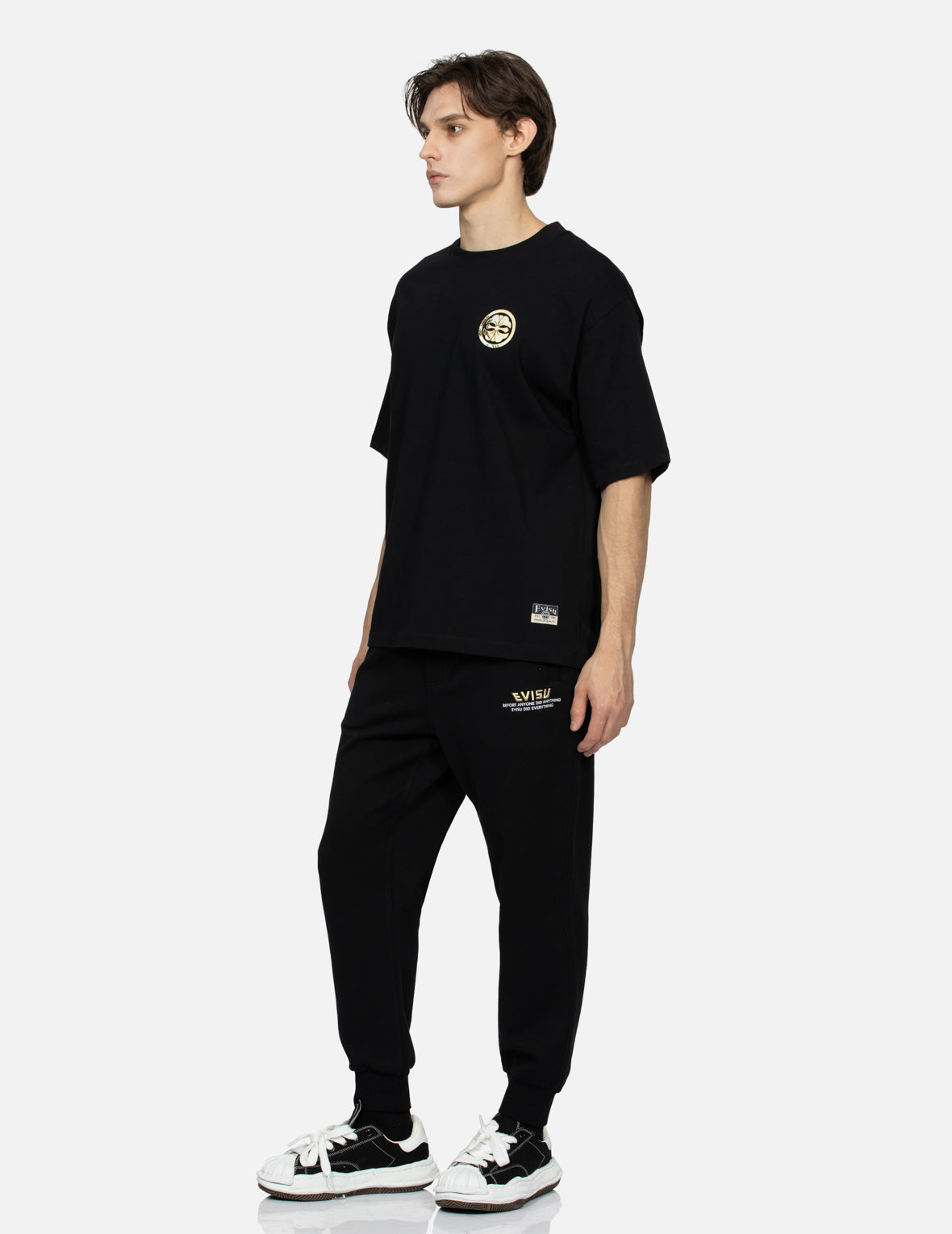 家紋と神奈川沖浪裏大黒プリント リラックスフィット Tシャツ