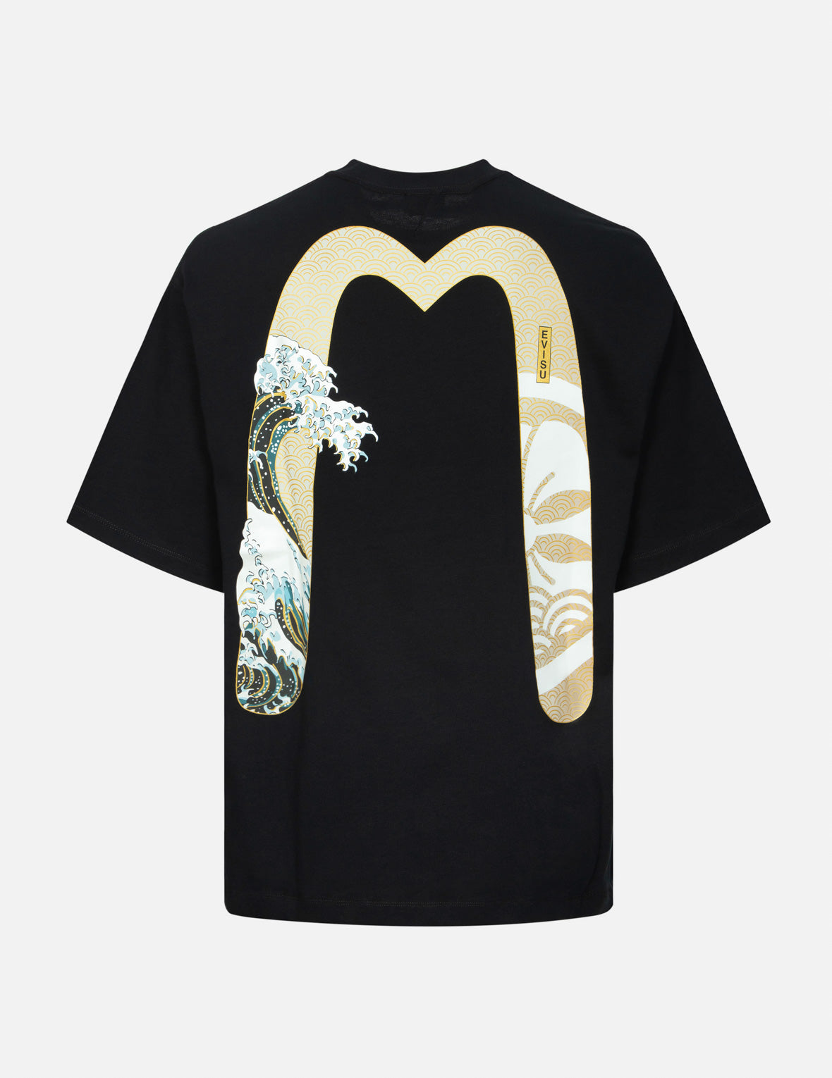家紋と神奈川沖浪裏大黒プリント リラックスフィット Tシャツ