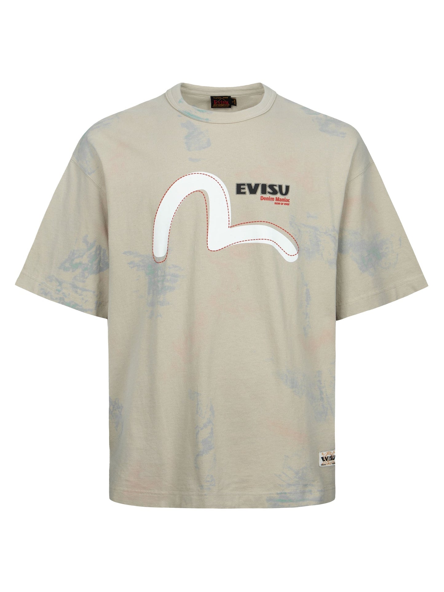 カモメとロゴプリントルーズフィットTシャツ