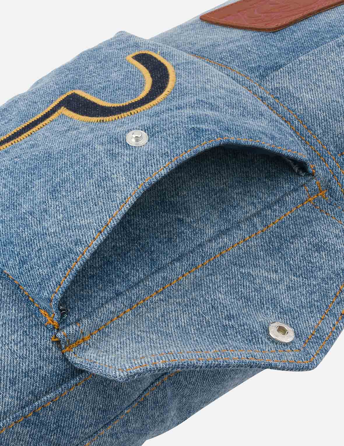 Seagull Embroidery Denim Crossbody Bag