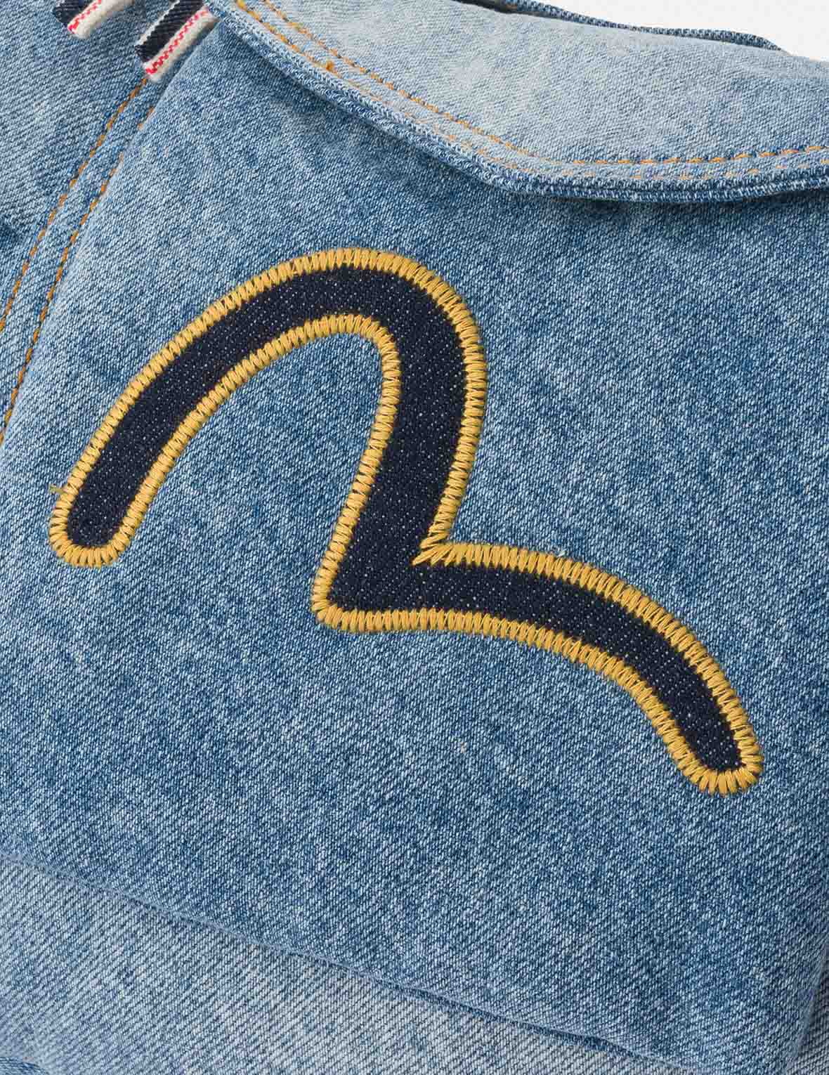 Seagull Embroidery Denim Crossbody Bag