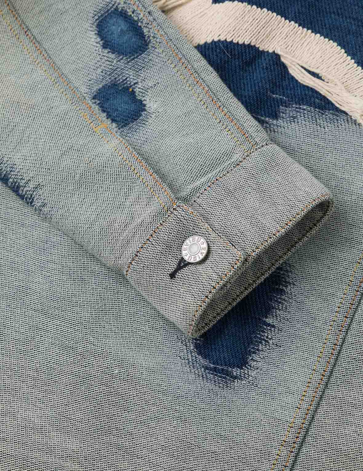 ダメージロゴ & カモメ刺繍 リラックスフィット デニムジャケット