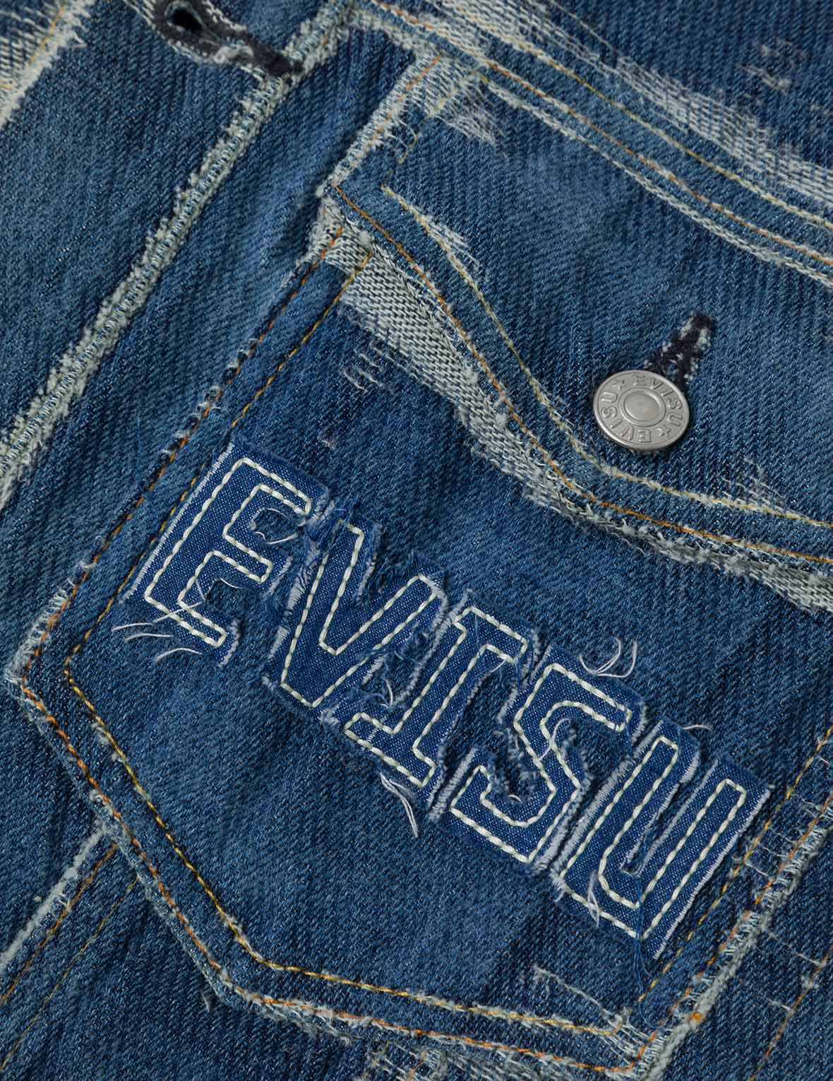 ダメージロゴ & カモメ刺繍 リラックスフィット デニムジャケット